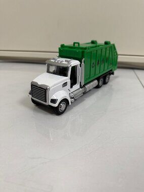 Eco Sanitation Garbage Truck Toy Green White Diecast Recycling Vehicle
